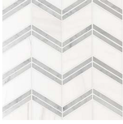 Premium Impressions Marble Mosaics Bianco Dolomite Chevron Polished